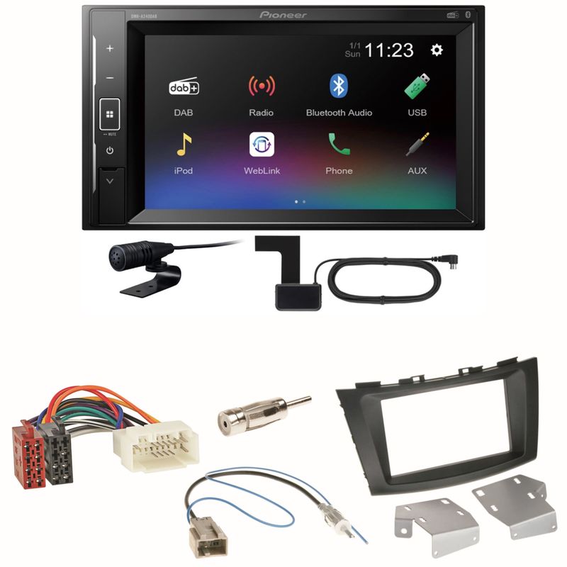 Pioneer DMH-A240DAB DAB+ Bluetooth Einbauset für Suzuki Swift Sport FZ NZ Pioneer DMH-A240DAB DAB+ Bluetooth Einbauset für Suzuki Swift Sport FZ NZ