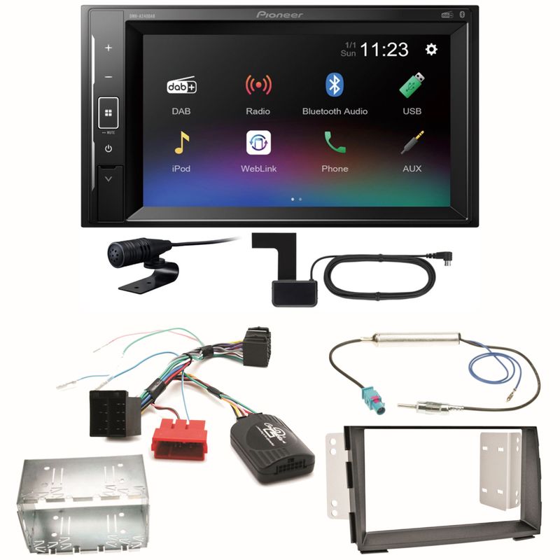Pioneer DMH-A240DAB Digitalradio Bluetooth Einbauset für Kia Venga