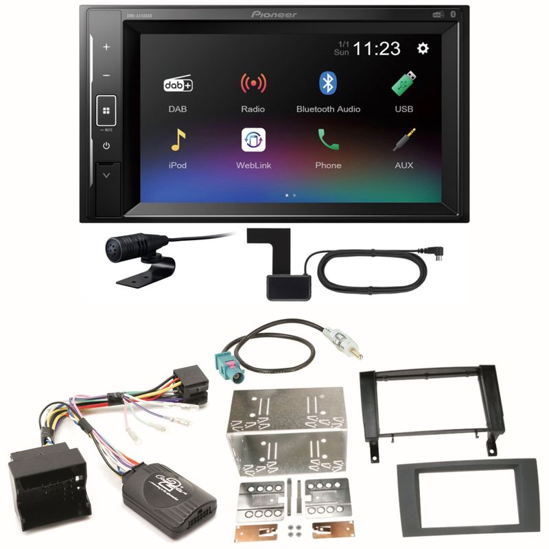 Pioneer DMH-A240DAB Digitalradio Bluetooth Einbauset für Mercedes SLK R171