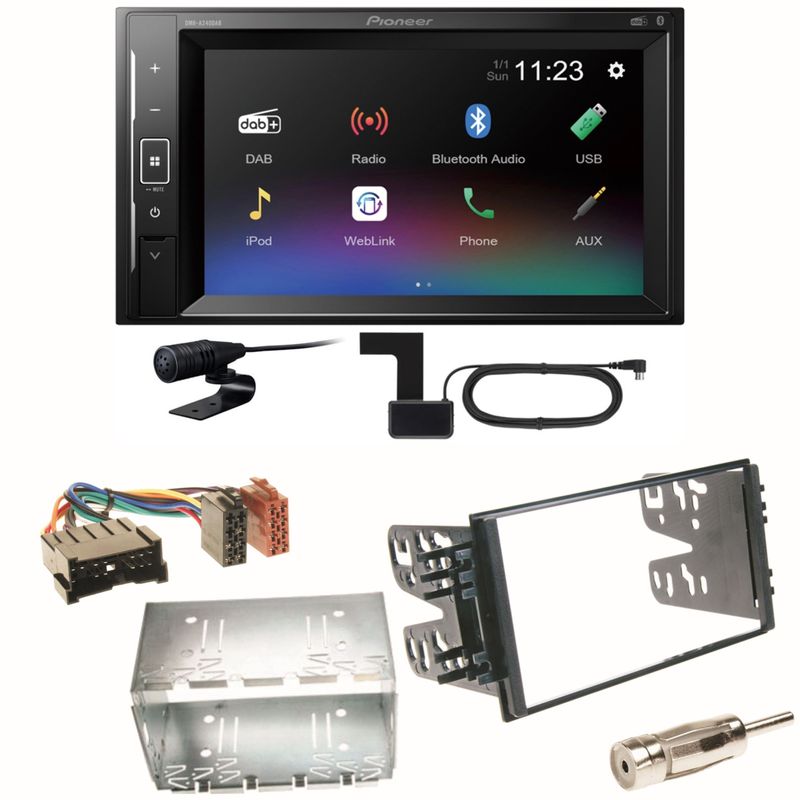 Pioneer DMH-A240DAB DAB+ Bluetooth Einbauset für Kia Sorento JC Rio DC Carnival