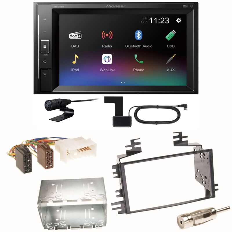Pioneer DMH-A240DAB Digitalradio Bluetooth Einbauset für Kia Sportage JE Rio JB