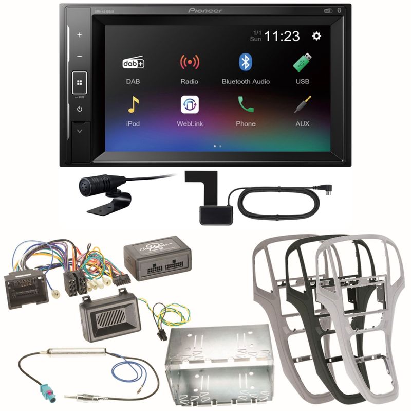 Pioneer DMH-A240DAB Digitalradio Bluetooth Einbauset für Opel Astra J Pioneer DMH-A240DAB Digitalradio Bluetooth Einbauset für Opel Astra J