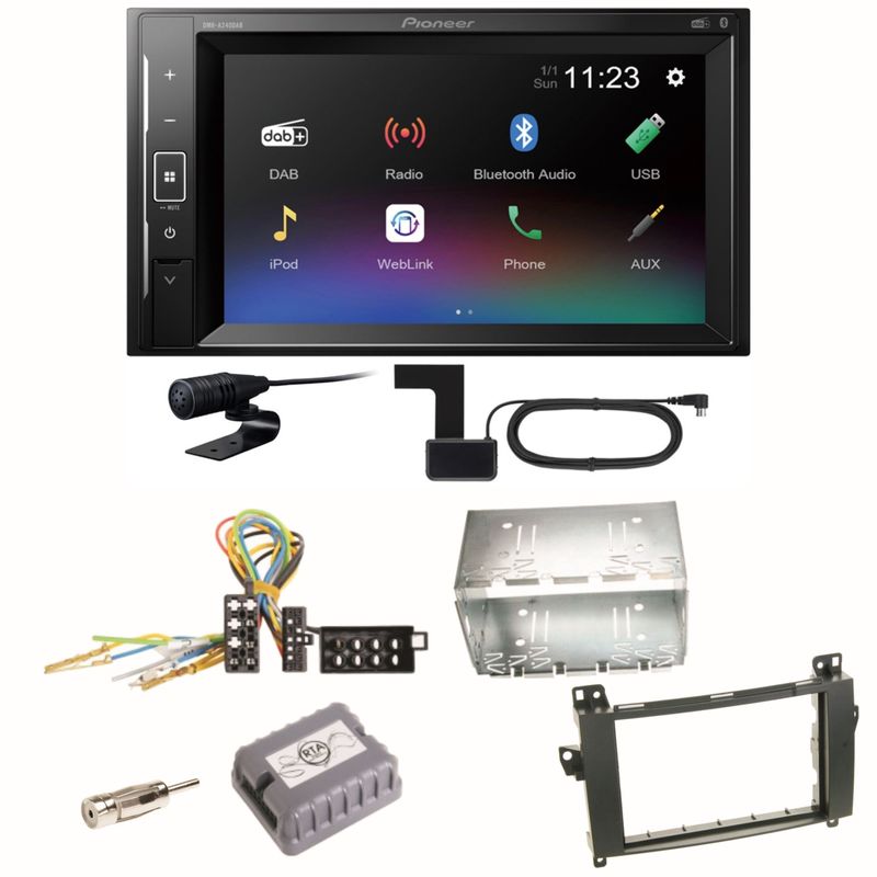 Pioneer DMH-A240DAB DAB+ Bluetooth Einbauset für Mercedes Vito Viano W639