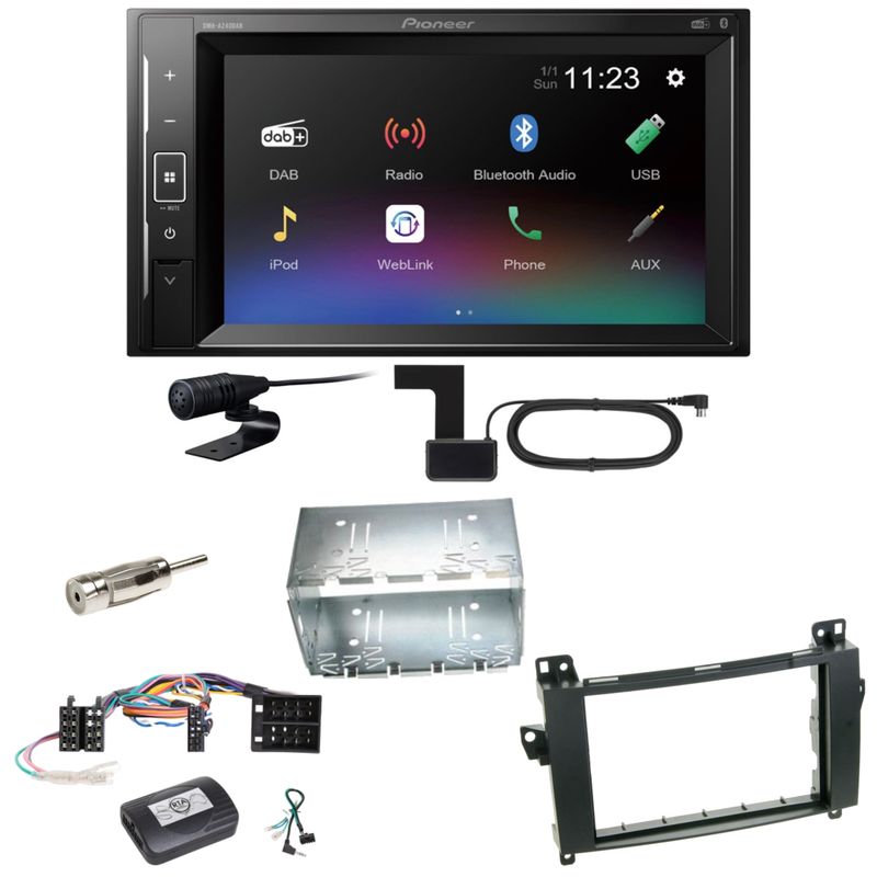 Pioneer DMH-A240DAB DAB+ Bluetooth Einbauset für Mercedes Vito Viano W639
