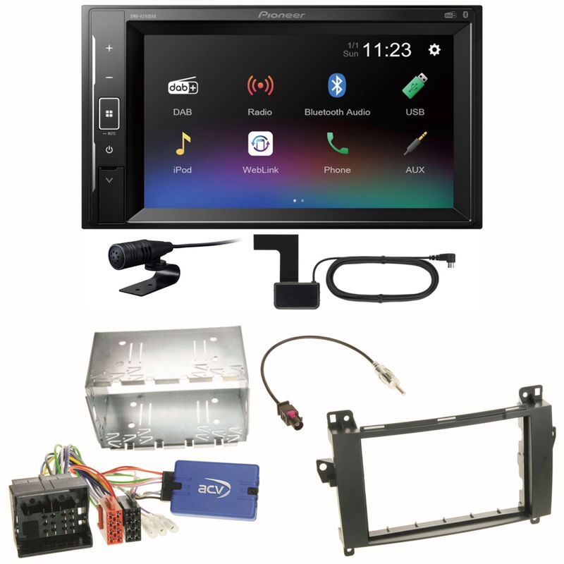 Pioneer DMH-A240DAB Digitalradio Bluetooth Einbauset für Mercedes Vito W447