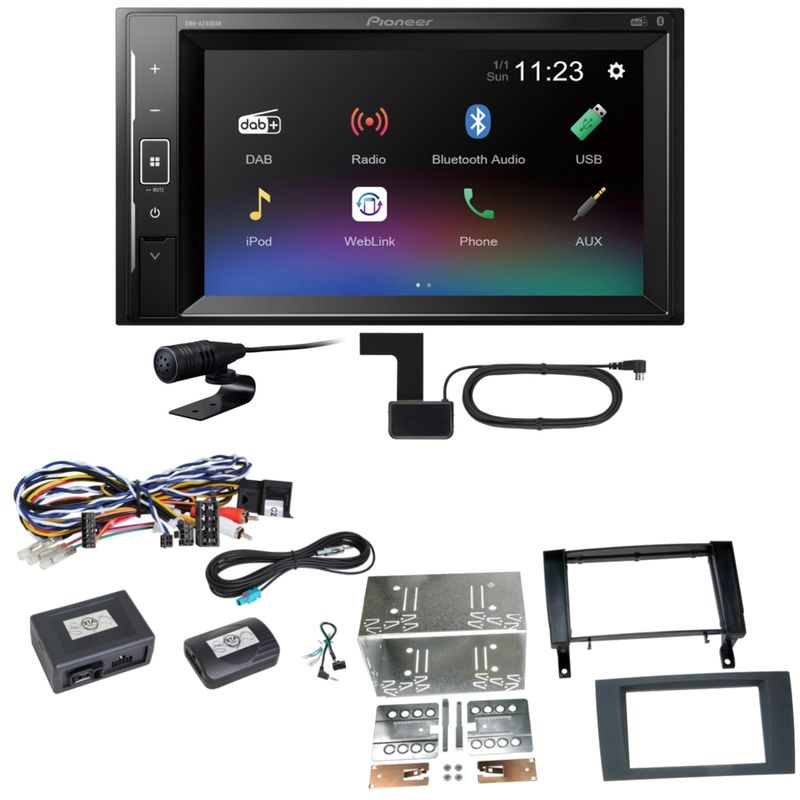Pioneer DMH-A240DAB Digitalradio Bluetooth Einbauset für Mercedes SLK R171
