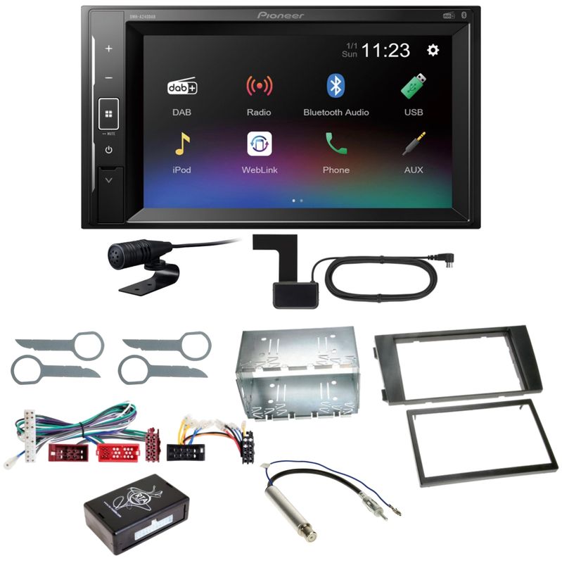 Pioneer DMH-A240DAB Digitalradio Bluetooth Einbauset für Audi A6 4B Pioneer DMH-A240DAB Digitalradio Bluetooth Einbauset für Audi A6 4B