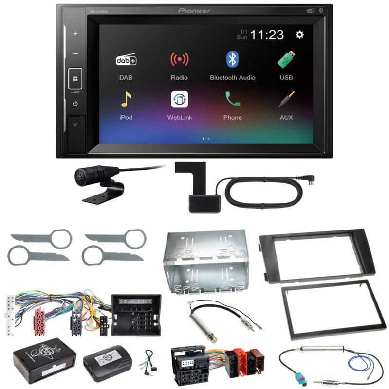 Pioneer DMH-A240DAB Digitalradio Bluetooth Einbauset für Audi A6 4B Facelift Pioneer DMH-A240DAB Digitalradio Bluetooth Einbauset für Audi A6 4B Facelift