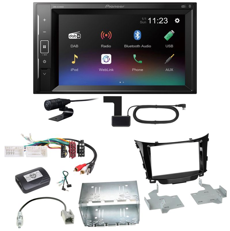 Pioneer DMH-A240DAB Digitalradio Bluetooth Einbauset für Hyundai i30 GD GDH