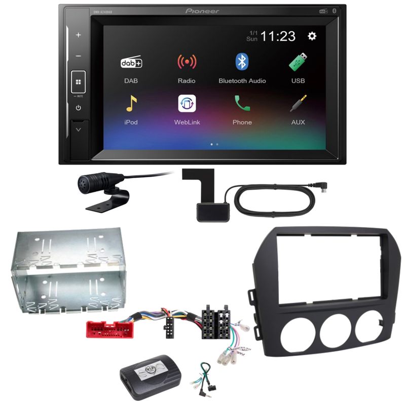 Pioneer DMH-A240DAB Digitalradio Bluetooth Einbauset für Mazda MX-5 NC FL Pioneer DMH-A240DAB Digitalradio Bluetooth Einbauset für Mazda MX-5 NC FL