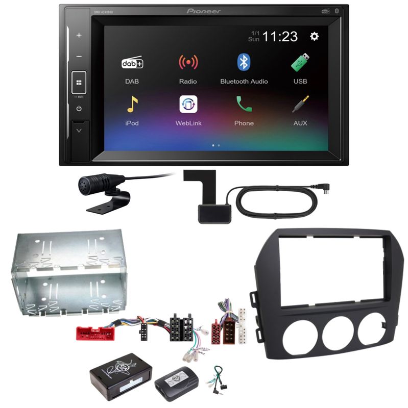 Pioneer DMH-A240DAB Digitalradio Bluetooth Einbauset für Mazda MX-5 NC FL Pioneer DMH-A240DAB Digitalradio Bluetooth Einbauset für Mazda MX-5 NC FL