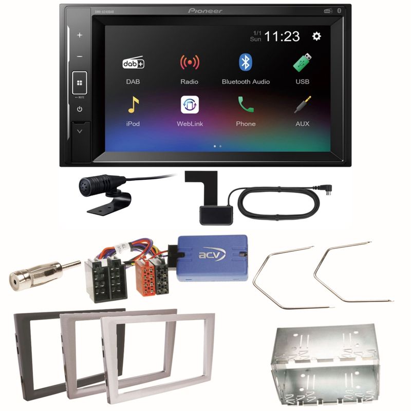 Pioneer DMH-A240DAB Digitalradio Einbauset für Opel Omega B Meriva A Agila Vivaro Pioneer DMH-A240DAB Digitalradio Einbauset für Opel Omega B Meriva A Agila Vivaro