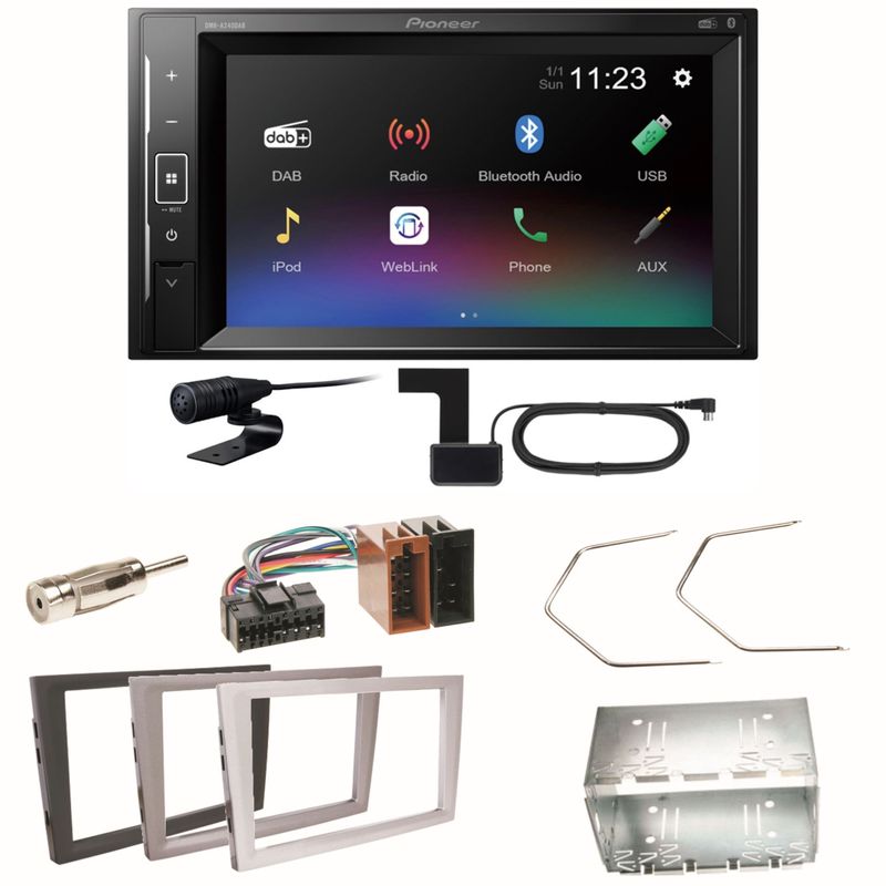 Pioneer DMH-A240DAB Digitalradio Einbauset für Opel Omega B Meriva A Agila Vivaro Pioneer DMH-A240DAB Digitalradio Einbauset für Opel Omega B Meriva A Agila Vivaro