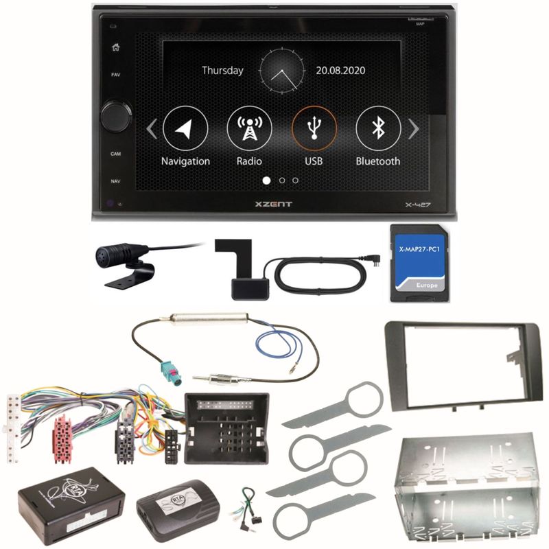 XZENT X-427 Digitalradio Bluetooth PKW Navigation Einbauset für Audi A3 8P 8PA