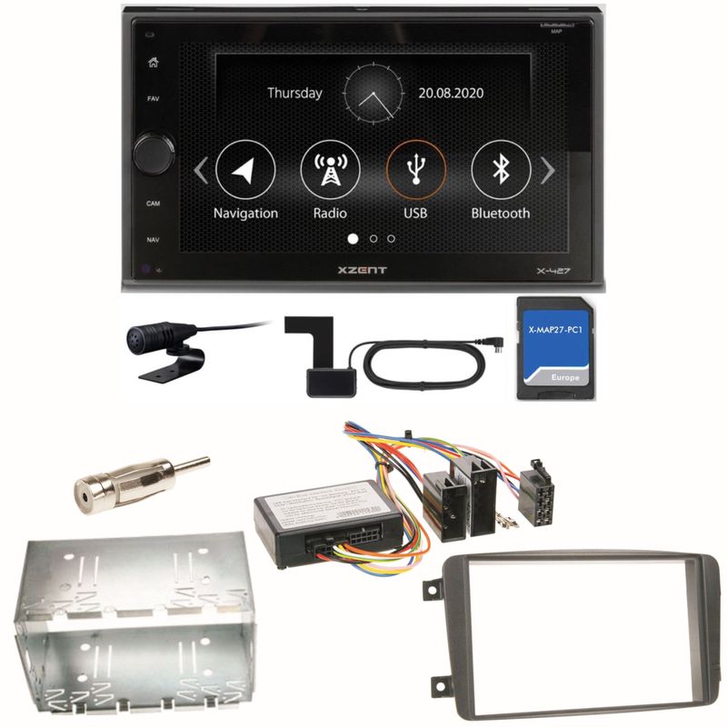 XZENT X-427 DAB+ Bluetooth Einbauset für Mercedes C-Klasse W203 CLK W208 W209
