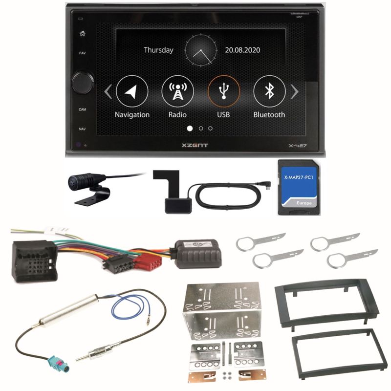 XZENT X-427 Bluetooth PKW Navigation MP3 Einbauset für T5 2003-2015 Multivan