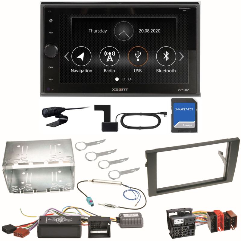 XZENT X-427 Bluetooth PKW Navigation USB Einbauset für Seat Exeo Audi A4 B6 B7 XZENT X-427 Bluetooth PKW Navigation USB Einbauset für Seat Exeo Audi A4 B6 B7