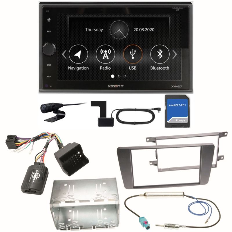 XZENT X-427 Bluetooth PKW Navigation MP3 Einbauset für Skoda Octavia 2 Yeti 5L
