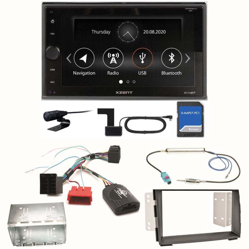 XZENT X-427 Digitalradio Bluetooth PKW Navigation USB MP3 Einbauset für Kia Venga