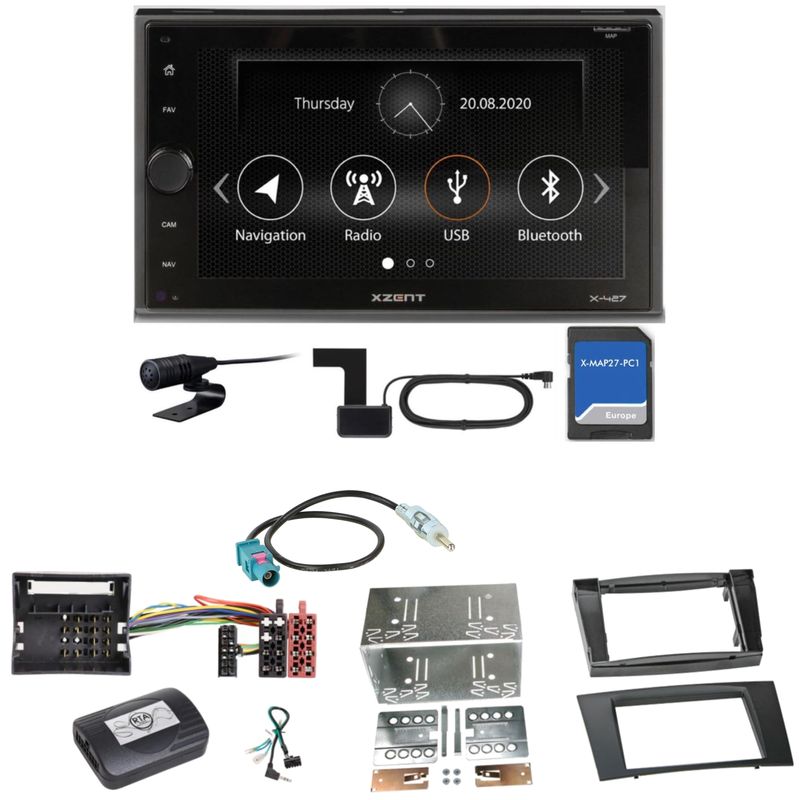 XZENT X-427 DAB+ Bluetooth PKW Navigation Einbauset für Mercedes W211 CLS W219 XZENT X-427 DAB+ Bluetooth PKW Navigation Einbauset für Mercedes W211 CLS W219