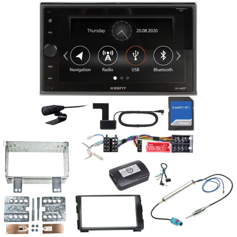 XZENT X-427 Digitalradio Bluetooth PKW Navigation MP3 Einbauset für Kia Cee'd ED
