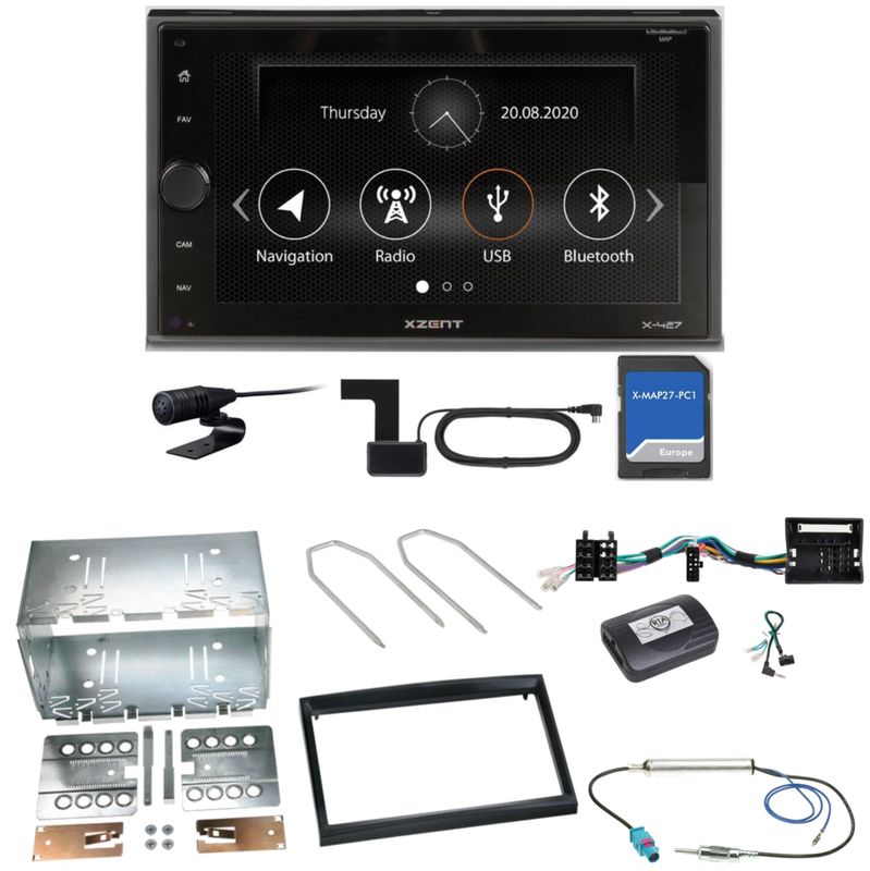 XZENT X-427 DAB+ Bluetooth Navi USB Einbauset für Peugeot 207 307 Partner Expert XZENT X-427 DAB+ Bluetooth Navi USB Einbauset für Peugeot 207 307 Partner Expert