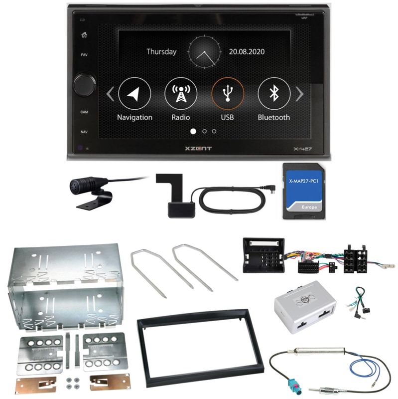 XZENT X-427 DAB+ Bluetooth Navi Einbauset für Peugeot 207 307 Partner Expert XZENT X-427 DAB+ Bluetooth Navi Einbauset für Peugeot 207 307 Partner Expert