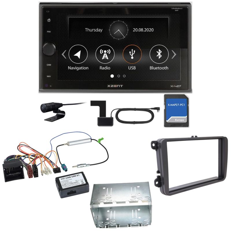 XZENT X-427 Bluetooth PKW Navigation Einbauset für Tiguan Amarok Caddy Jetta XZENT X-427 Bluetooth PKW Navigation Einbauset für Tiguan Amarok Caddy Jetta