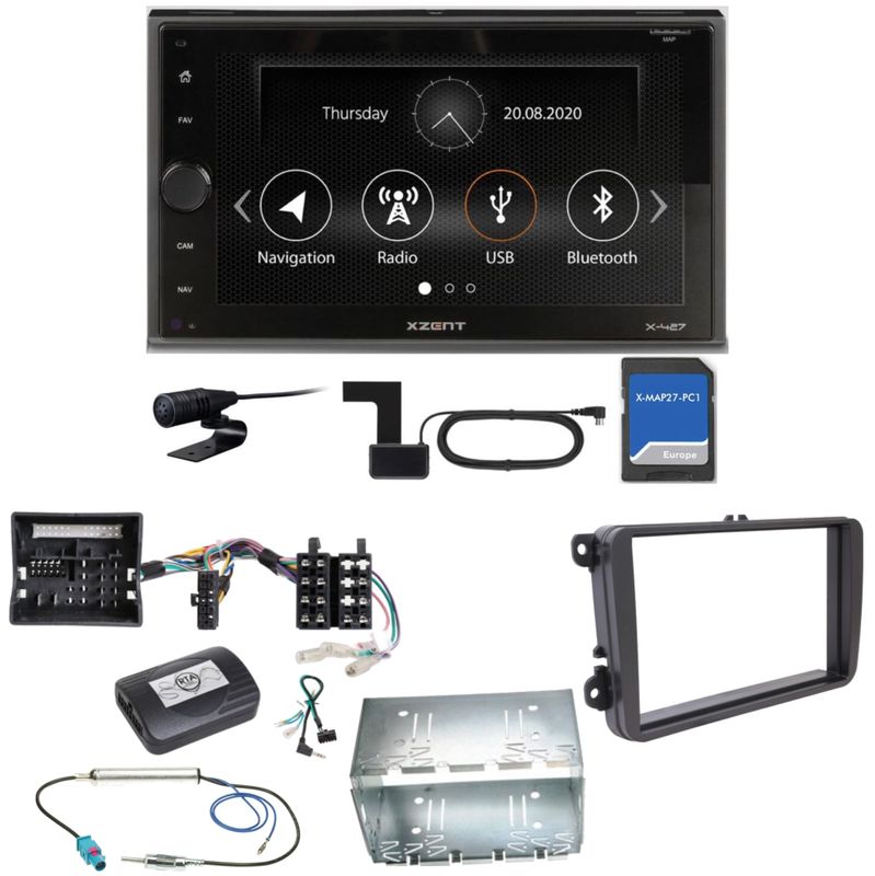 XZENT X-427 Bluetooth PKW Navigation Einbauset für Tiguan Amarok Caddy Jetta XZENT X-427 Bluetooth PKW Navigation Einbauset für Tiguan Amarok Caddy Jetta