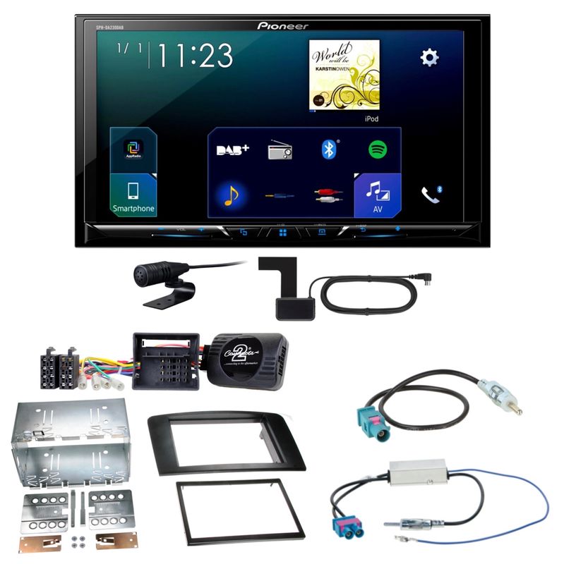 Pioneer SPH-DA230DAB Android Auto CarPlay Einbauset für Mercedes ML W164 Pioneer SPH-DA230DAB Android Auto CarPlay Einbauset für Mercedes ML W164