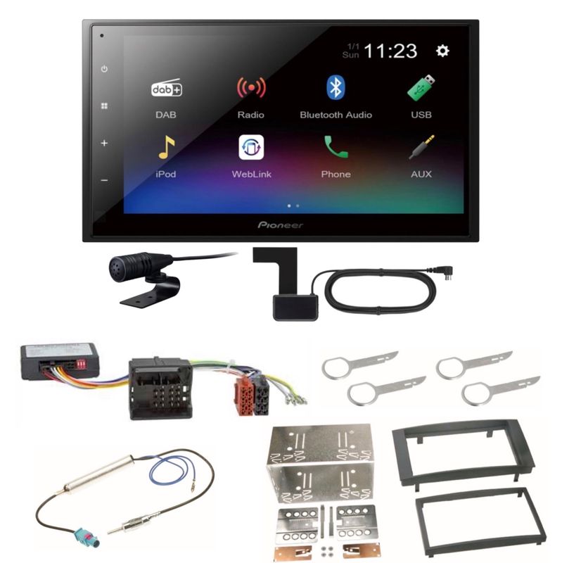 Pioneer DMH-A340DAB Bluetooth USB Digitalradio MP3 Moniceiver Einbauset für T5 Pioneer DMH-A340DAB Bluetooth USB Digitalradio MP3 Moniceiver Einbauset für T5