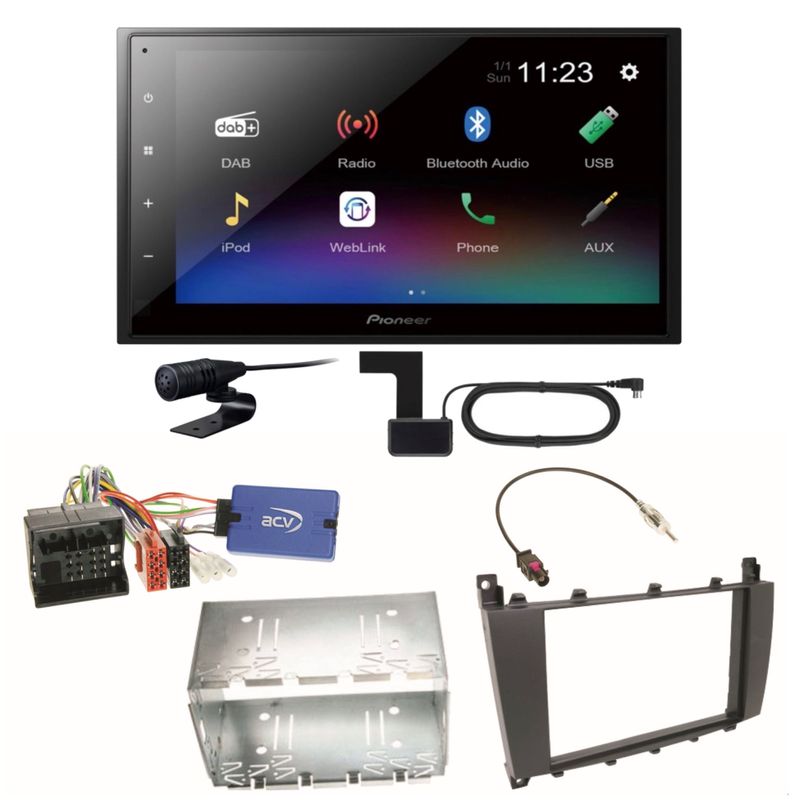 Pioneer DMH-A340DAB USB MP3 DAB+ Moniceiver Einbauset für Mercedes G Klasse W463 Pioneer DMH-A340DAB USB MP3 DAB+ Moniceiver Einbauset für Mercedes G Klasse W463