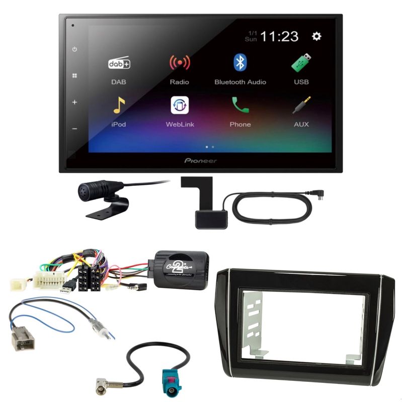 Pioneer DMH-A340DAB USB MP3 DAB+ FLAC WMA Einbauset für Suzuki Swift AZ ab 2017
