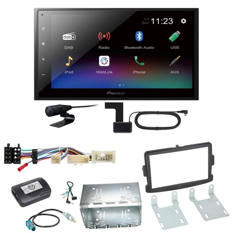 Pioneer DMH-A340DAB USB MP3 DAB+ Moniceiver Einbauset für Opel Vivaro Movano B