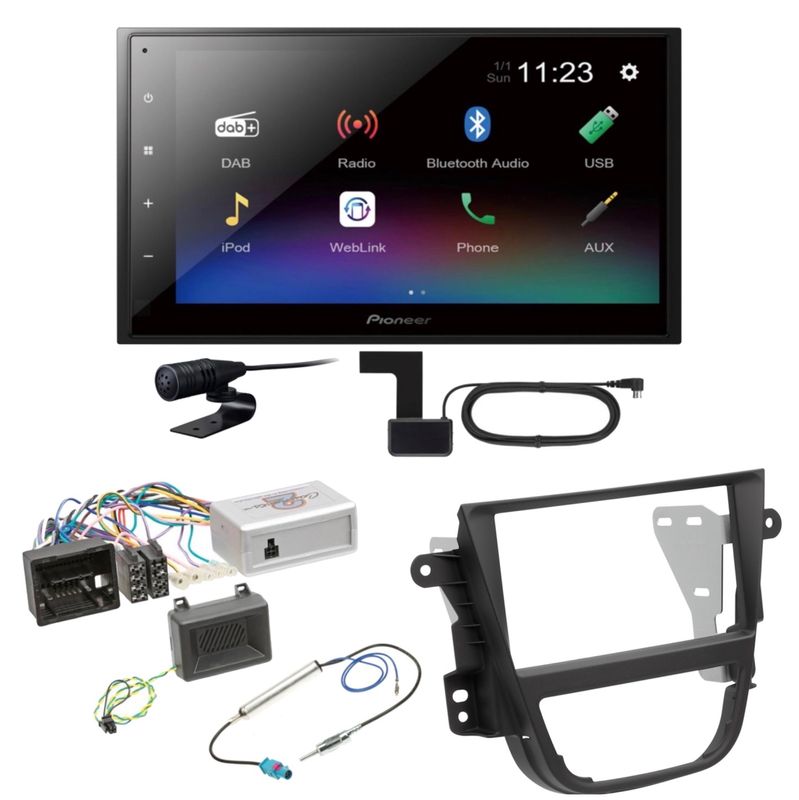 Pioneer DMH-A340DAB USB MP3 DAB+ Moniceiver FLAC WMA Einbauset für Opel Mokka A
