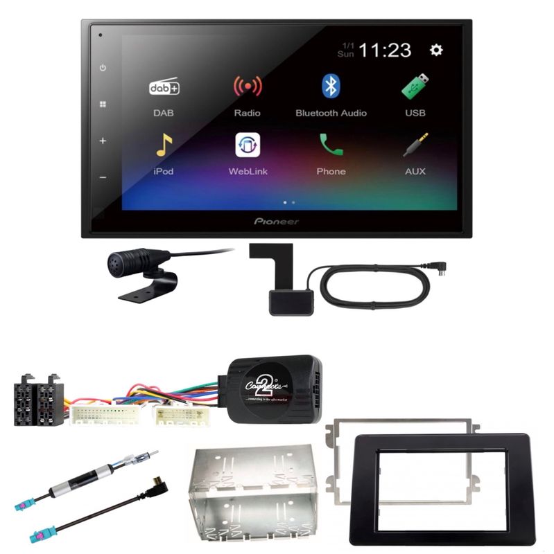 Pioneer DMH-A340DAB USB MP3 DAB+ Moniceiver Einbauset für Opel Movano ab 2019