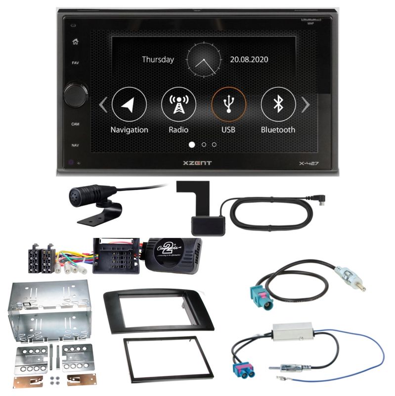 XZENT X-427 USB Bluetooth MP3 Digitalradio DAB+ Einbauset für Mercedes ML W164 XZENT X-427 USB Bluetooth MP3 Digitalradio DAB+ Einbauset für Mercedes ML W164