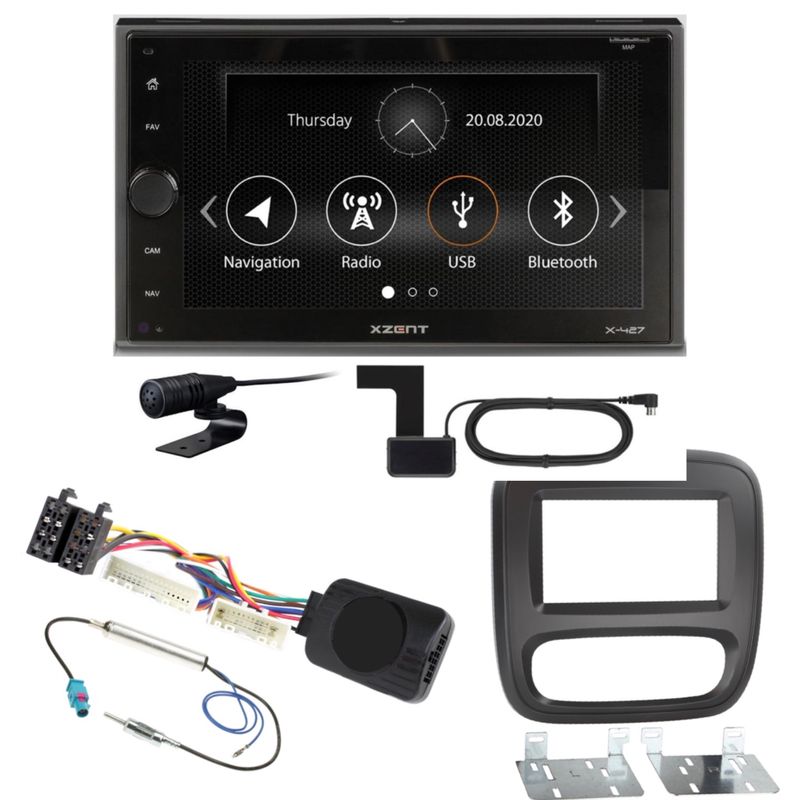 XZENT X-427 Bluetooth Autoradio USB MP3 Digitalradio Einbauset für Opel Vivaro B