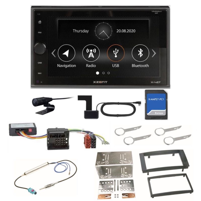 XZENT X-427 Bluetooth Autoradio USB MP3 DAB+ Navigation Einbauset für Touareg 7L XZENT X-427 Bluetooth Autoradio USB MP3 DAB+ Navigation Einbauset für Touareg 7L