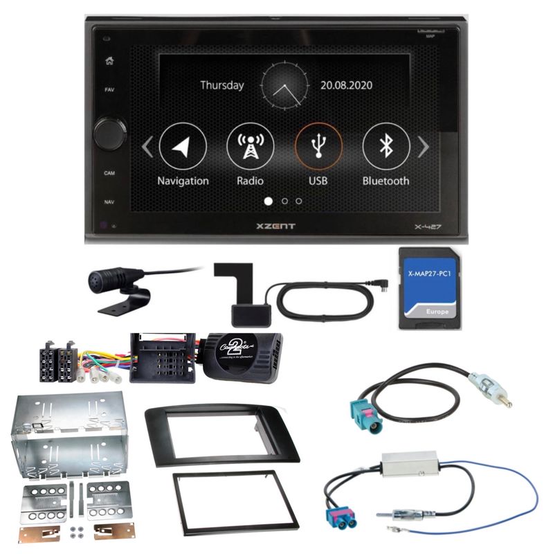 XZENT X-427 USB Bluetooth MP3 DAB+ Navigation Einbauset für Mercedes ML W164 XZENT X-427 USB Bluetooth MP3 DAB+ Navigation Einbauset für Mercedes ML W164