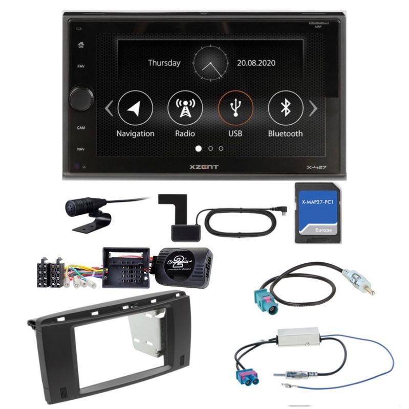 XZENT X-427 USB MP3 Bluetooth DAB+ Navigation Einbauset für Mercedes R W251 XZENT X-427 USB MP3 Bluetooth DAB+ Navigation Einbauset für Mercedes R W251