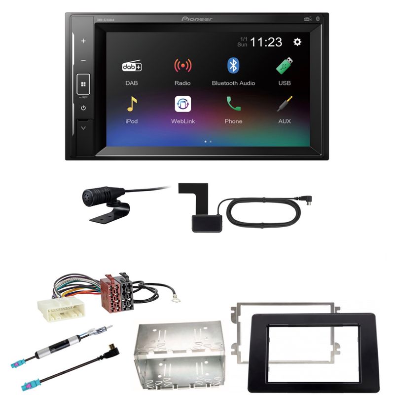 Pioneer DMH-A240DAB Bluetooth MP3 DAB+ DAB+ Einbauset für Opel Movano ab 2019 Pioneer DMH-A240DAB Bluetooth MP3 DAB+ DAB+ Einbauset für Opel Movano ab 2019