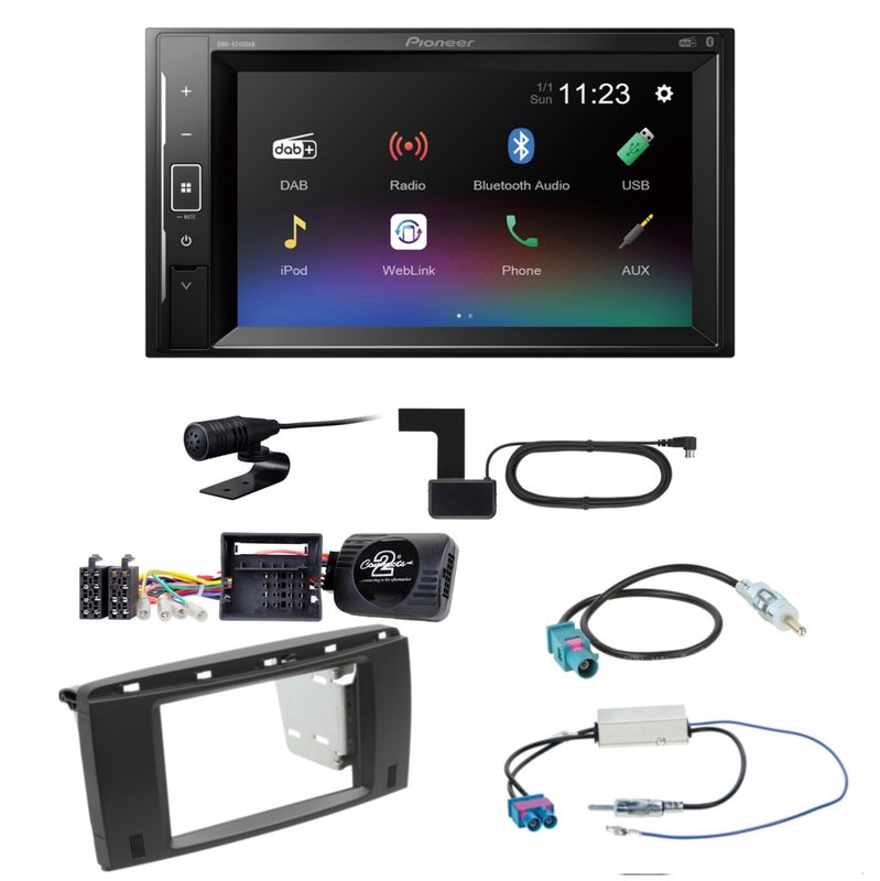 Pioneer DMH-A240DAB USB MP3 Bluetooth Digitalradio Einbauset für Mercedes R W251 Pioneer DMH-A240DAB USB MP3 Bluetooth Digitalradio Einbauset für Mercedes R W251