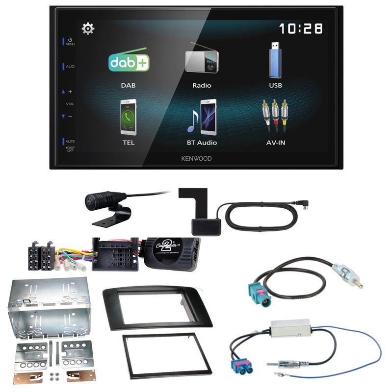 Kenwood DMX-125DAB USB Bluetooth MP3 DAB+ Einbauset für Mercedes ML W164 Kenwood DMX-125DAB USB Bluetooth MP3 DAB+ Einbauset für Mercedes ML W164