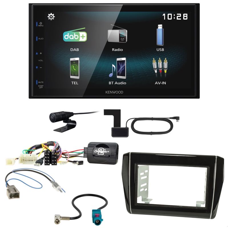 Kenwood DMX-125DAB Bluetooth MP3 DAB+ Einbauset für Suzuki Swift AZ ab 2017