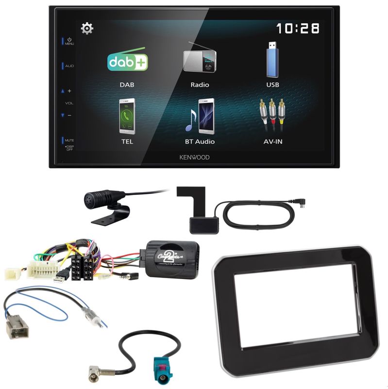 Kenwood DMX-125DAB Bluetooth USB DAB+ Einbauset für Suzuki Ignis MF ab 2017