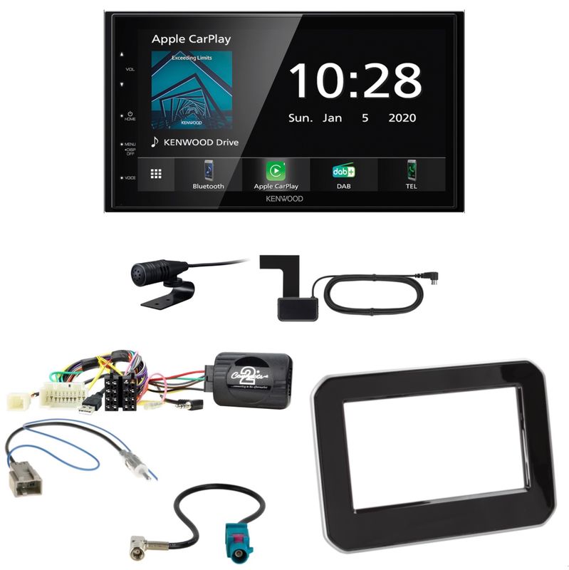 Kenwood DMX5020DABS Bluetooth USB DAB+ Einbauset für Suzuki Ignis MF ab 2017