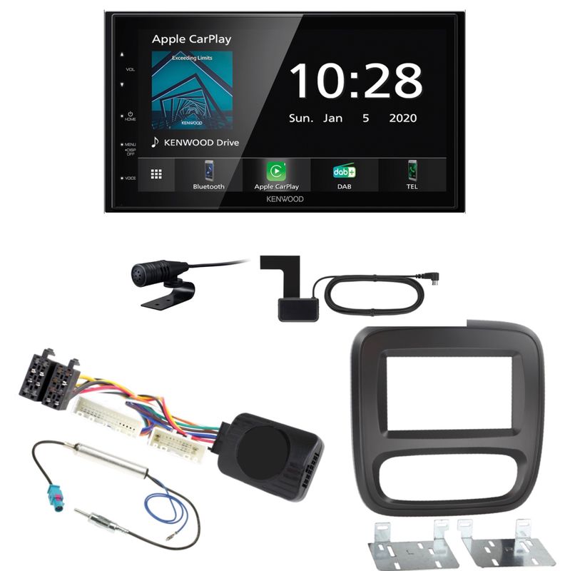 Kenwood DMX5020DABS Bluetooth Autoradio MP3 DAB+ Einbauset für Opel Vivaro B Kenwood DMX5020DABS Bluetooth Autoradio MP3 DAB+ Einbauset für Opel Vivaro B