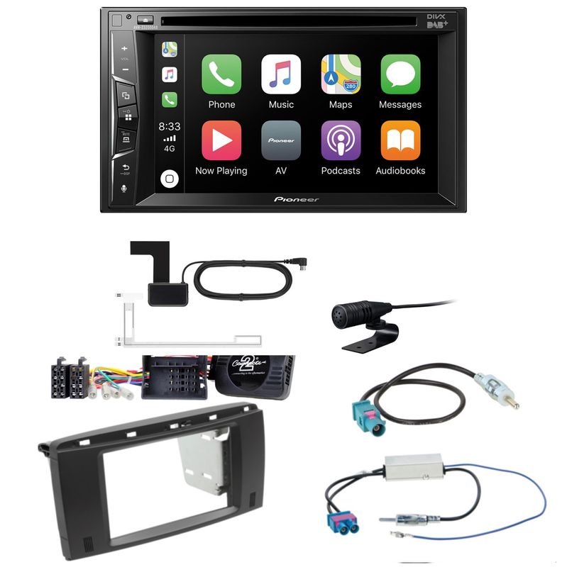 Pioneer AVH-Z3200DAB USB MP3 Bluetooth CarPlay Einbauset für Mercedes R W251