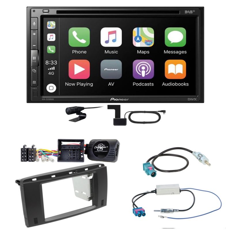Pioneer AVH-Z5200DAB USB MP3 Bluetooth CarPlay Einbauset für Mercedes R W251 Pioneer AVH-Z5200DAB USB MP3 Bluetooth CarPlay Einbauset für Mercedes R W251